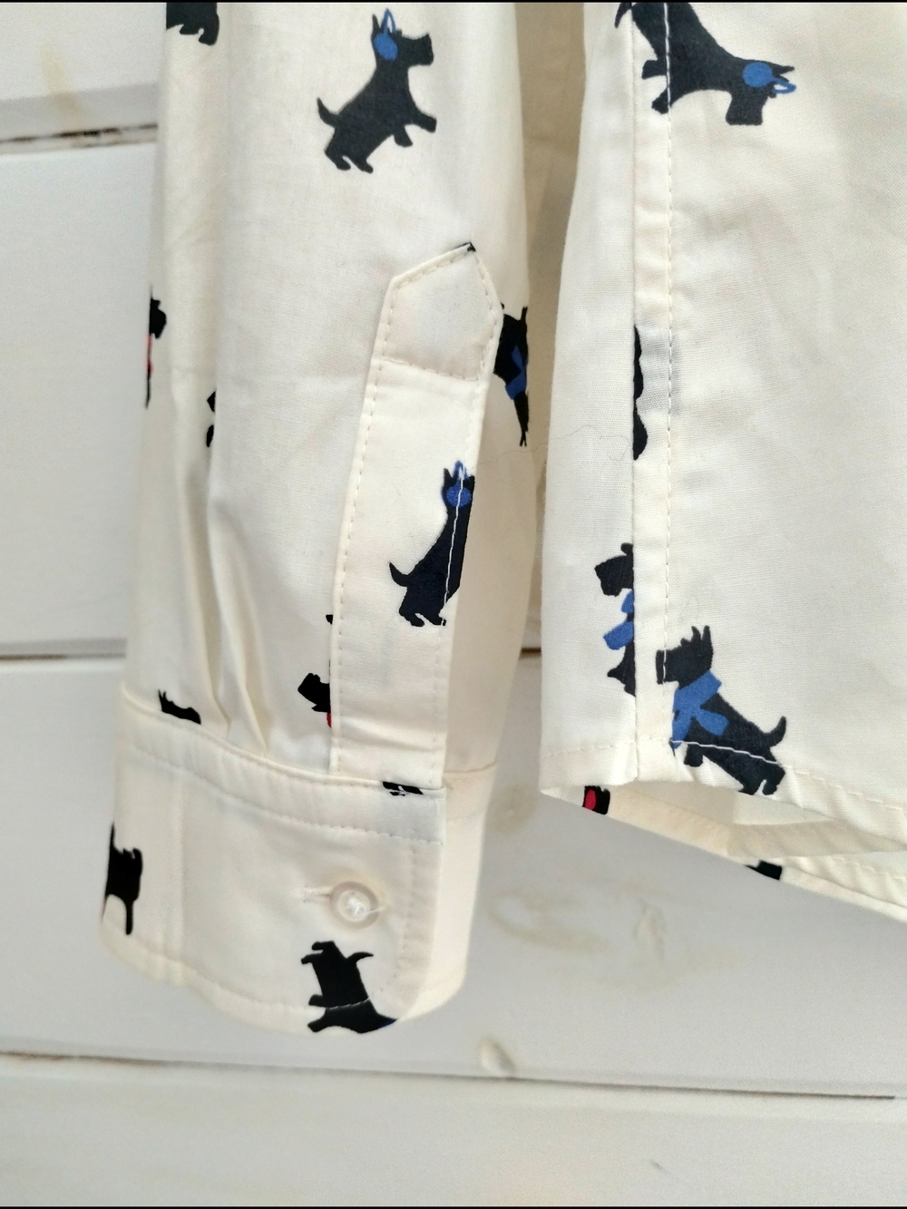 Talbots Scottie Dog Print Button Down Shirt LP NWT Cotton - Picture 6 of 8
